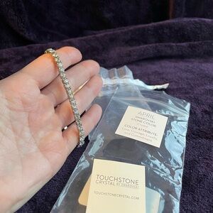 Touchstone Crystal Swarovski April Birthstone Stretch Bracelet NEW IN GIFT BAG!
